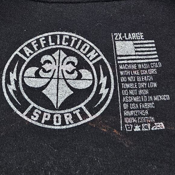 Affliction Shirt Men's XXL Short Sleeve Black Tactical Sport Camo Graphic Tee - Picture 8 of 12